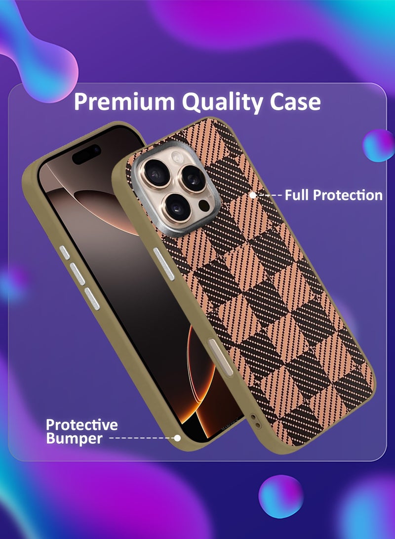CATANES iPhone 16 Pro  Case Cover Carbon Fiber Pattern Phone Case Slim Shockproof Back Cover Chevron Pattern - Image 2